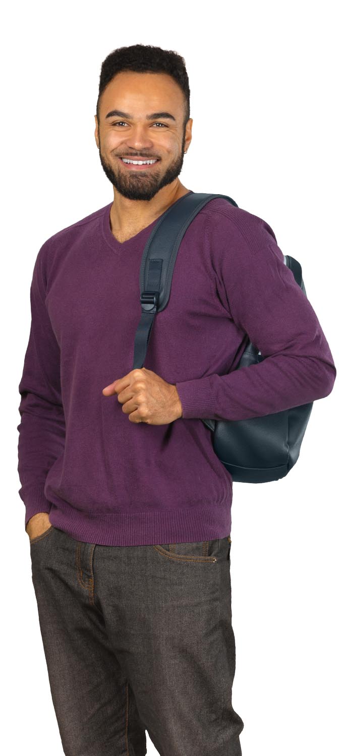 Young man Carrying Laptop Bag